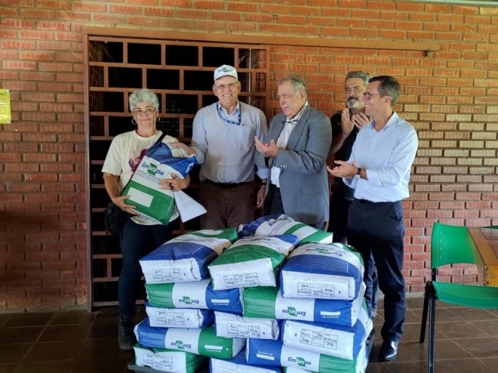Sementes de variedades de milho da Embrapa são entregues para agricultores familiares